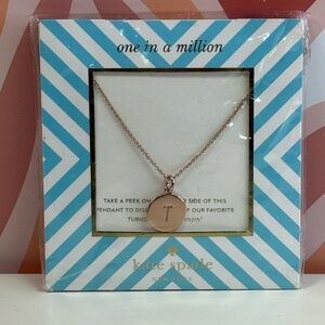 New Kate Spade Rose Gold “T” Initial Necklace